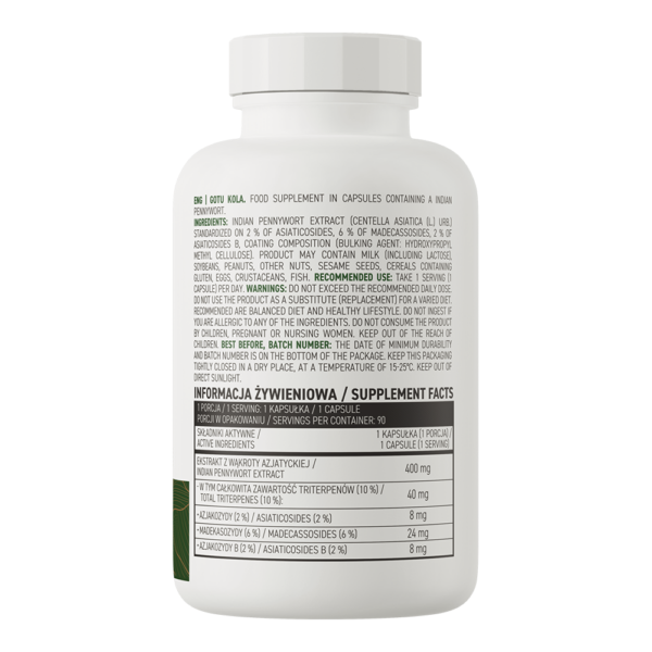 OstroVit Gotu Kola VEGE 400 mg, 90 kapsul